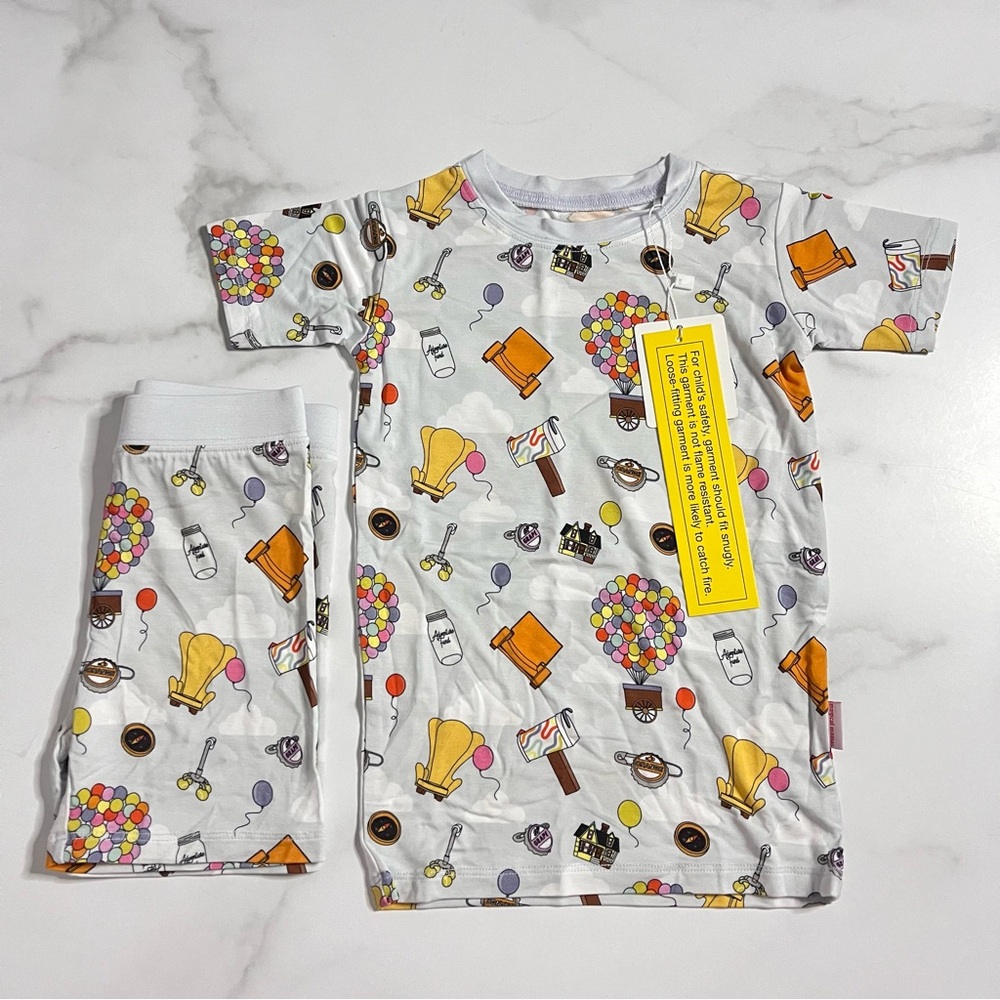 New Made with Magic Disney UP Bamboo Pajama Shorts Set 2T